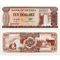 Гайана. 10 долларов (образца 1992 года, P23f, UNC)