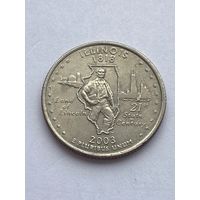 25 центов 2003 г. Иллинойс, США