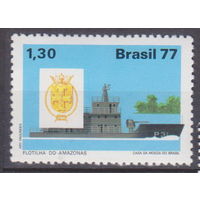 Флот лодки Герб Национальная интеграция Бразилия 1977 год Лот 50  ЧИСТАЯ одна марка с изображением флота из всей серии