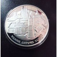 Медаль настольная Вильнюс серебро