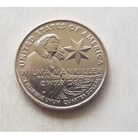 25 центов США 2022 г. Вилма Манкиллер (Вильма) - 3я монета в серии Женщины Америки D UNC