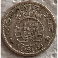 Мозамбик 10 эскудо 1954 серебро