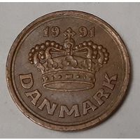 Дания 25 эре, 1991 (12-6-1)