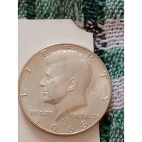 США пол доллара 1968 серебро