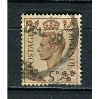 Великобритания - 1937/1939 - Король Георг VI 5Р - (есть тонкое место) - [Mi.205X] - 1 марка. Гашеная.  (Лот 53Fe)-T25P13