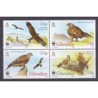1996 Гибралтар 774-777VB WWF - хищные птицы 9,00 евро