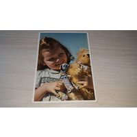 Германия девочка с игрушками дети старинная открытка 1940-50-е гг