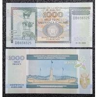 1000 франков Бурунди 2009 г. UNC