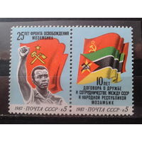1987 Мозамбик, флаги** сцепка