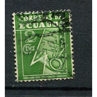 Эквадор - 1934 - Телеграф 2C. Zwangszuschlagsmarken  - [Mi.27z] - 1 марка. Гашеная.  (LOT Du50)