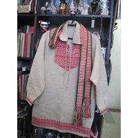 Рубаха мужская льняная беларуская старая + пояс.