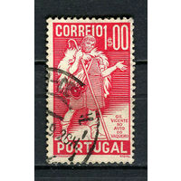 Португалия - 1937 - 400-летие Жиля Висенте 1Е - (есть тонкое место) - [Mi.600] - 1 марка. Гашеная.  (Лот 19Ct)