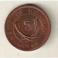 Уганда 5 цент 1966