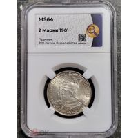 2 марки 1901 ,ННР ,ms64 , Династия ,Пруссия