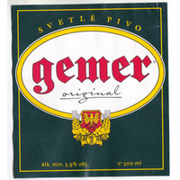 Этикетка пиво Gemer Чехия б/у Ф074