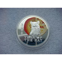 1 доллар 2007 год Восточный календарь Ниуэ 2008 Год Крысы Мышь с сыром Серебро 925 пробы 31,1 грамма