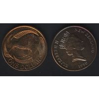 Новая Зеландия _km78 1 доллар 1990 год (i) (обращ) (f
