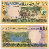 Руанда. 100 франков (образца 01.09.2003 года, P29b, UNC)