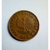 Польша 5 грош 1949 г бронза нечастая