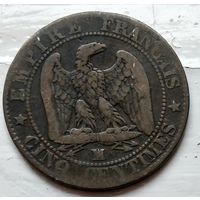 Франция 5 сантимов, 1856 MA - Марсель 2-6-13