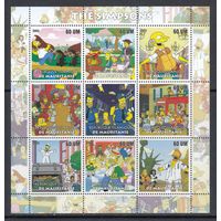 Симпсоны The Simpsons Мультфильм Мультипликация Кино 2003 Мавритания MNH полная серия 9 м зуб