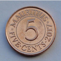 Маврикий 5 центов. 2017