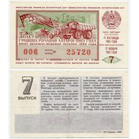 Беларусь (БССР). Билет денежно-вещевой лотереи (17.11.1983, 7 выпуск)