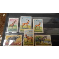 Марки фауна Бурунди жираф буйвол зебра и др.