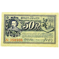 РАСПРОДАЖА!!! - ГЕРМАНИЯ ЮЛИХ (Северный РЕЙН-ВЕСТФАЛИЯ) 50 пфеннигов 1919 год  - UNC!