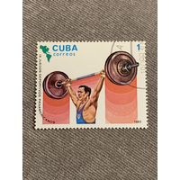 Куба 1983. Панамериканские игры. Тяжелая атлетика. Марка из серии