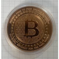 Сувенирная монета Bitcoin медь 39 мм