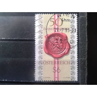Австрия 1995 50 лет 2-й республике, на штемпеле - герб страны