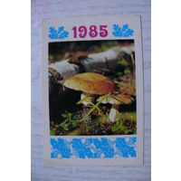 Календарик, 1985, Грибы.