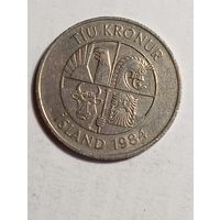 Исландия 10 крон 1984 года .