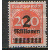 Марка из серии 1923г. Веймарская республика "Надпечатка 2 миллиона марок на 200" MNH