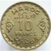 1к Марокко 10 франков 1952 ТОРГ уместен  В КАПСУЛЕ распродажа коллеции