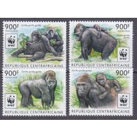 2015 Центральноафриканская Республика 5460-5463 WWF / Фауна - Горилла 16,00 евро