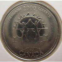 Канада 25 центов 2000 г. Свобода. В холдере