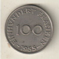 Саар 100 франк 1955