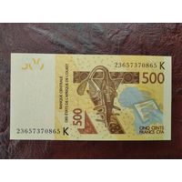 500 франков Западная Африка Сенегал 2012(23)г. Литера К.