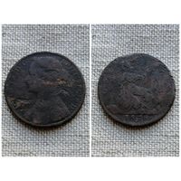 Великобритания 1 пенни 1876/Отметка монетного двора"H" - Хитон, Бирмингем