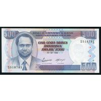 Бурунди 500 франков 1995 г. P 37A. Серия S. UNC