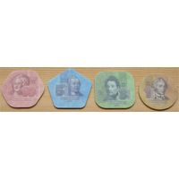 Приднестровье. набор 4 из пластиковых (композитных) монет = 1, 3, 5, 10 рублей 2014 года