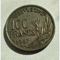 Франция 100 франков, 1957 Без отметки "B"  4-16-23