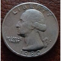 CША 25 центов 1980P