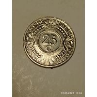 Антильские острова 25 центов 1998 года .