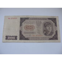 Польша 500 злотых 1948 (  высота серии и цифр - 4 мм )