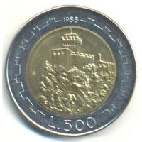 500 лир 1988 г. Сан-Марино.