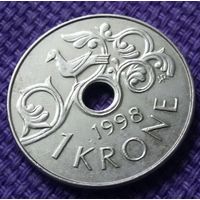 1 krone 1998 года. Норвегия.