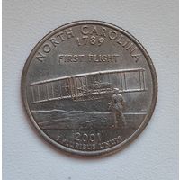 США 25 центов 2001 г. Северная Каролина D #104